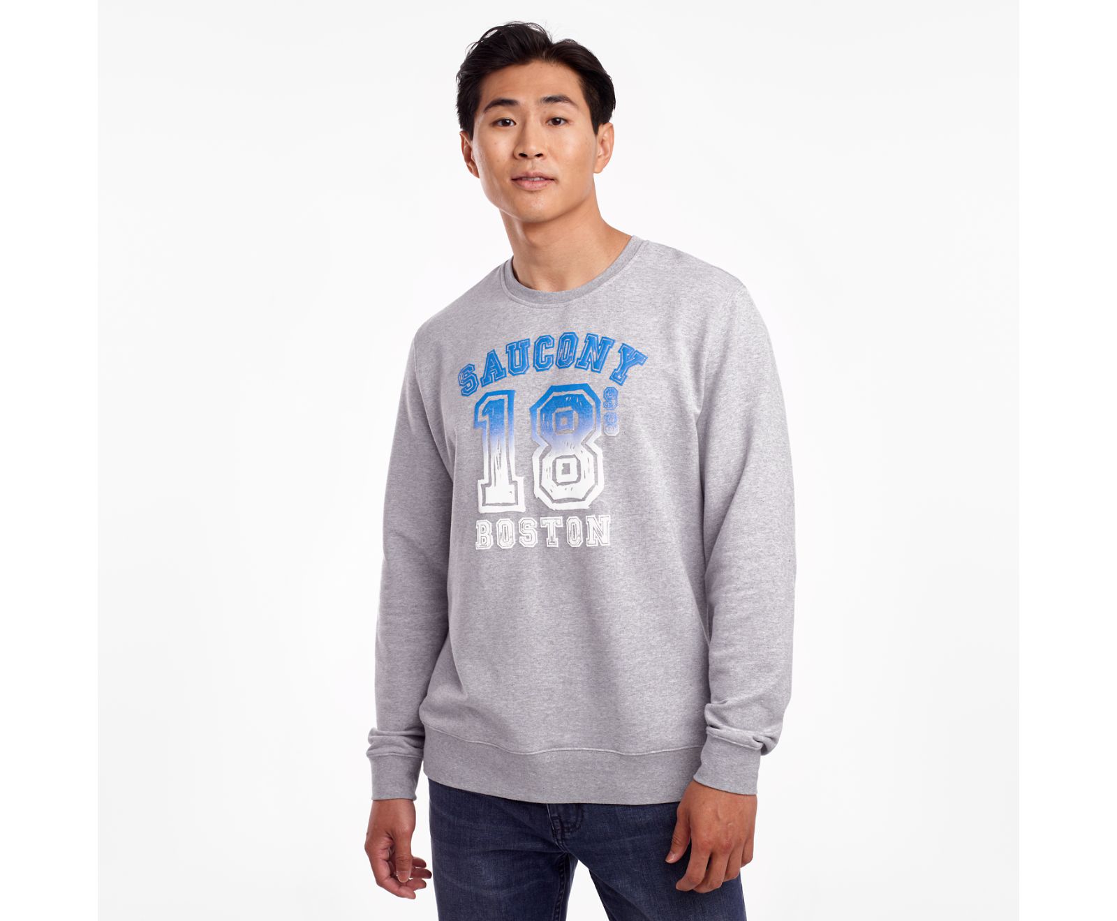 Saucony Rested Crewneck Men's Shirts Light Grey | Canada 623NWYB